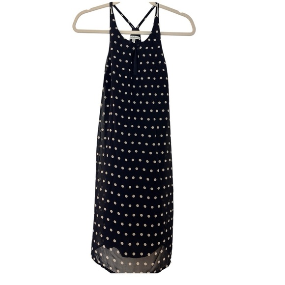 Charlotte Russe sleeveless dress, size M black w/white dots, racer back - Picture 1 of 6